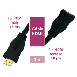 PROLONGATEUR HDMI MALE/FEMELLE 3M