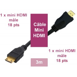 CORDON MINI HDMI 18 M / HDMI M 3M