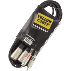YELLOW CABLE 2 RCA MALE / 2 XLR MALES 3M