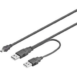 CABLE USB 2.0 AM DBLE / MINI USB BM 1M80
