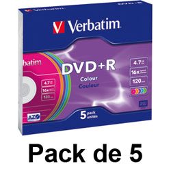 PACK 5 DVD+R VIERGE AVEC BOITE